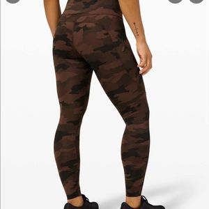 Lululemon Fast and Free 25” tights (heritage 365 camo brown earth multi)